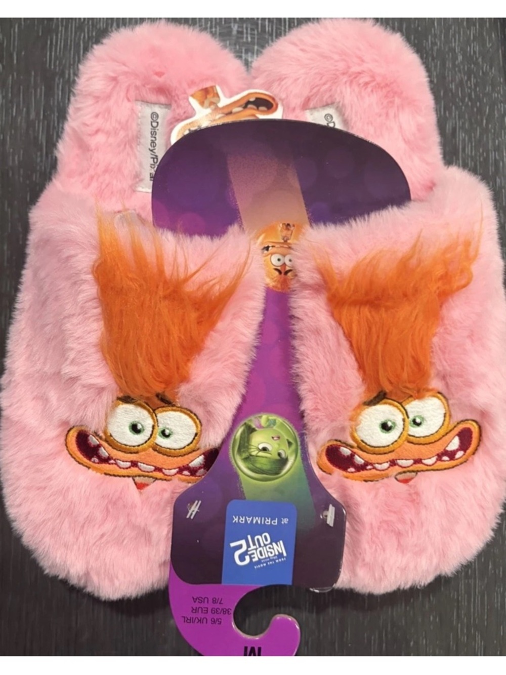 Disney Womens Inside Out Anxiety Slippers Size Medium 7/8 Cool New